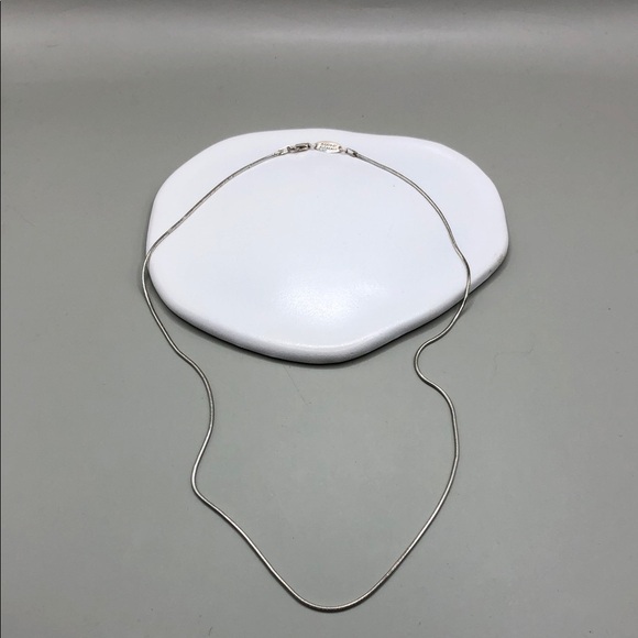 Paolo Romeo Italy Solid Sterling Silver 925 Plain Snake Chain Necklace Vintage - Picture 2 of 6